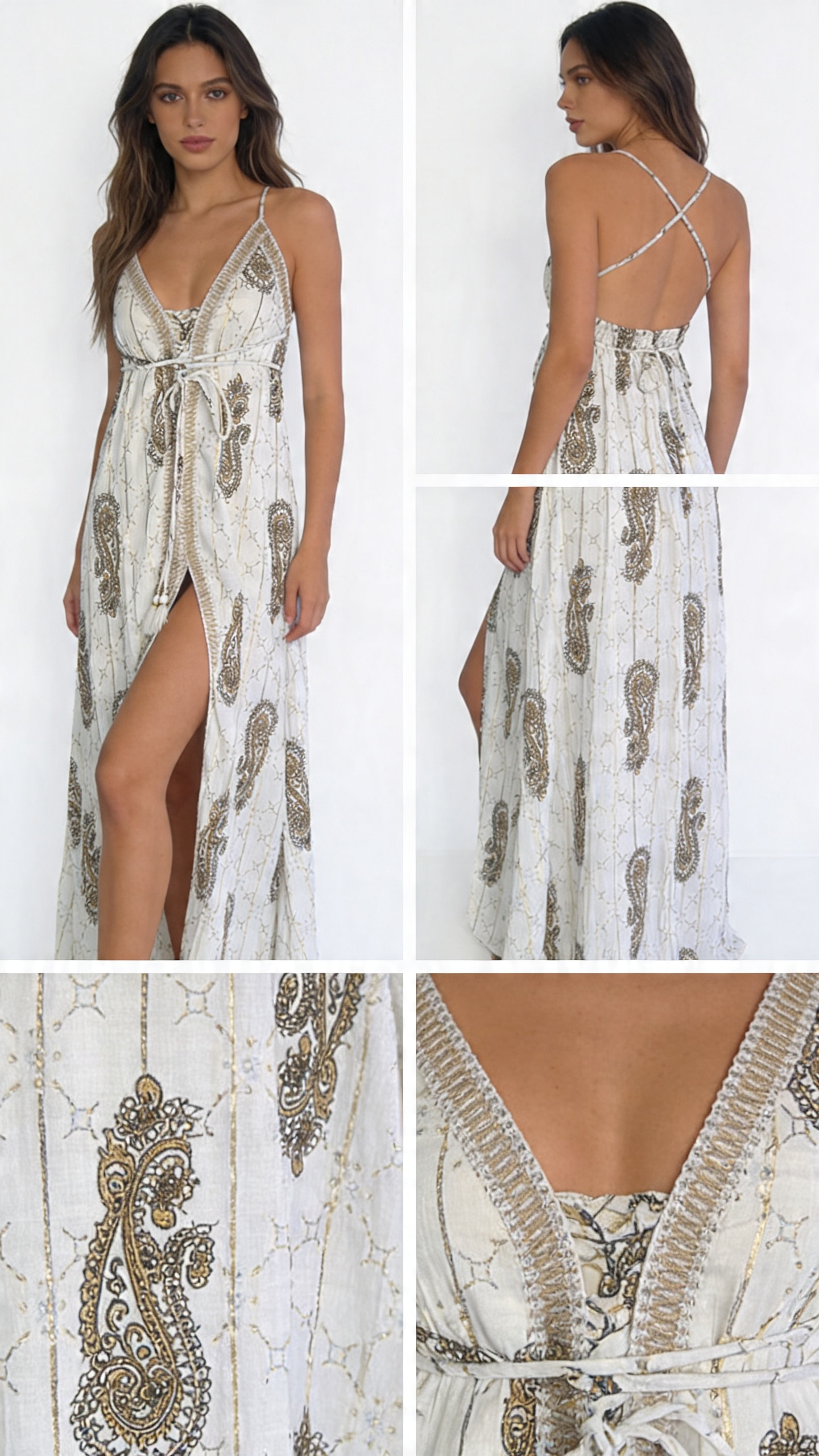 Vestito con ricamo centrale