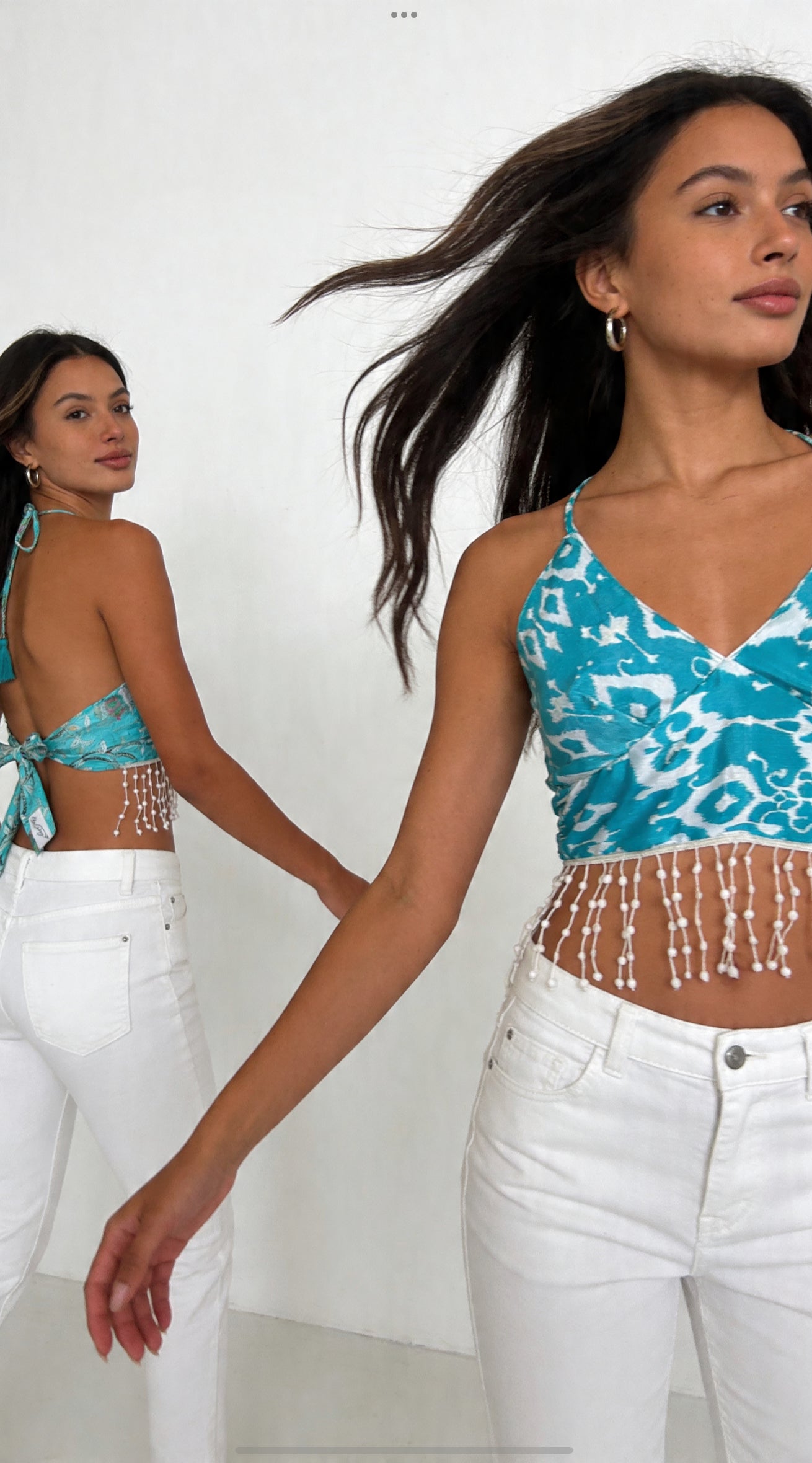 Crop top reversibile