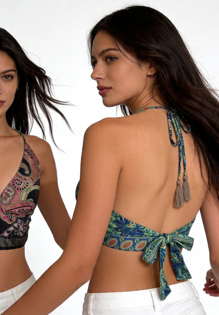 Crop top reversibile