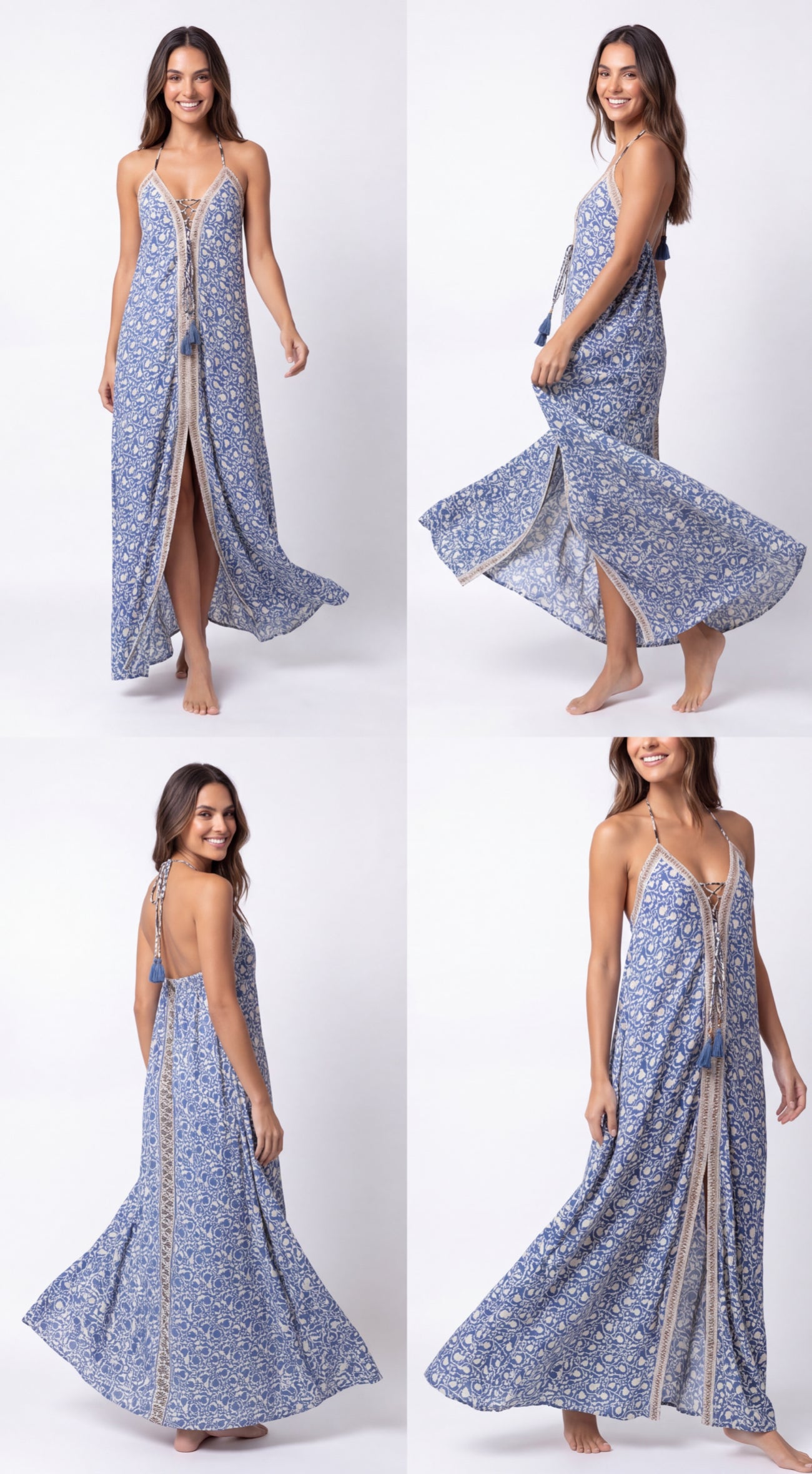 Vestito con ricamo centrale