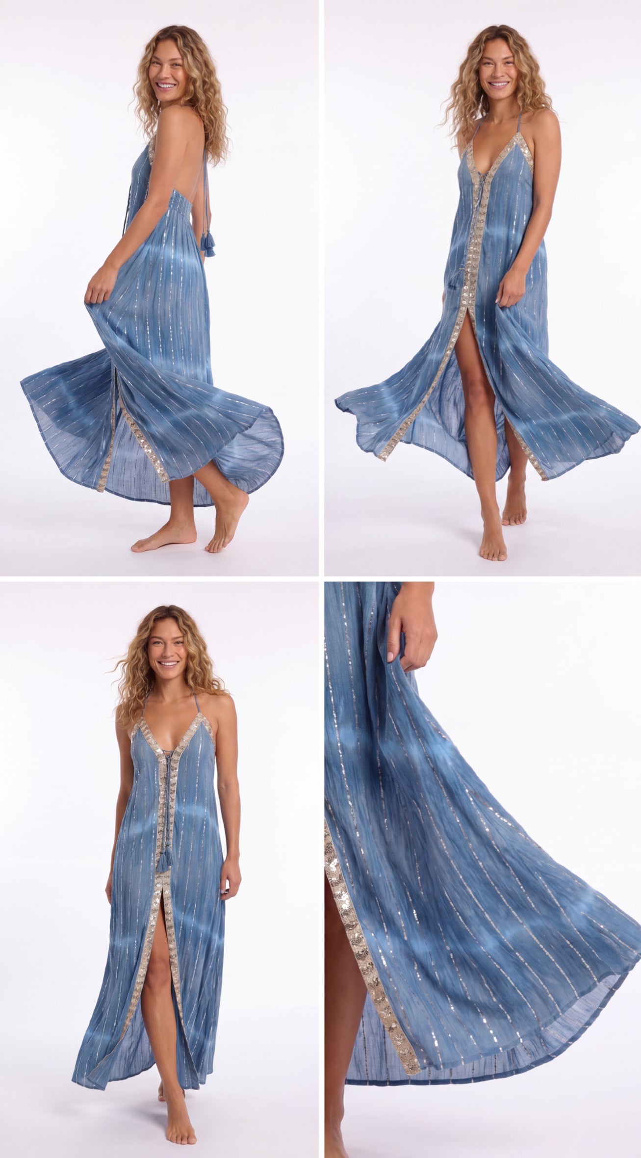 Vestito con ricamo centrale